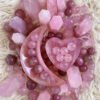 Natural Rose Quartz Bowl Heart Pink Carved Moon Crystal Pentagram