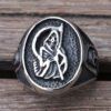 Gothic Death Sickle Skull Ring Men Death Scythe  Biker Ring