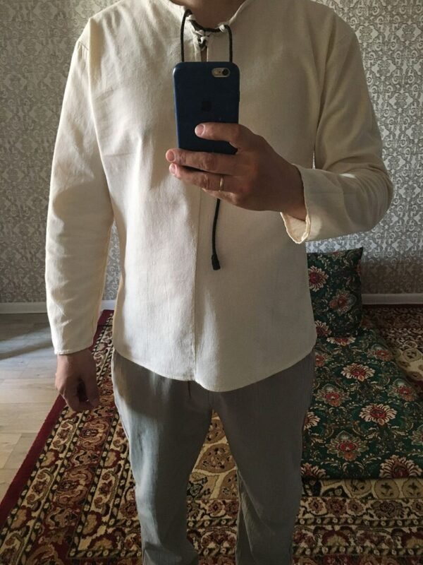 Cotton Linen Drawstring T Shirt Men's V Neck Blouse Solid Color Long Sleeves Casual Cool Tops Vikings Costume For Men M-3XL