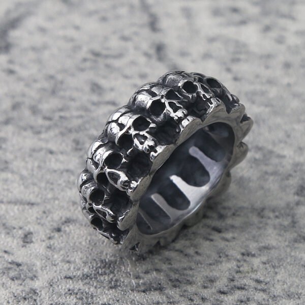 Gothic Ring Retro Skull Men's Ring Large Solid Skeleton Ring