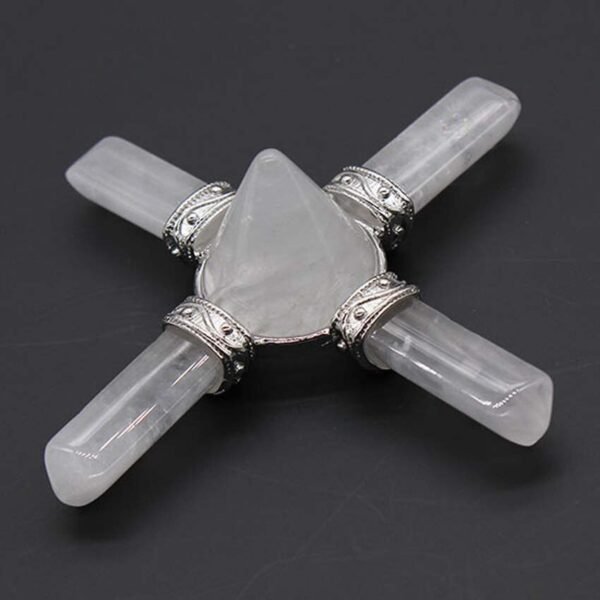 KFT Natural Stone Pyramid 7 Chakra Points Energy Generator Reiki Chakra Healing Crystal Stone Transmitter Jewelry