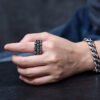 Heavy Metal Skull Biker Ring Men Solid Pave Skeleton Gothic Punk Ring
