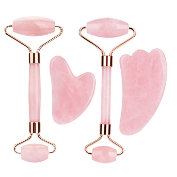 Natural Rose Quartz Gouache Scraper For Face Jade Roller Gua Sha Massage Face Roller Eye Sleeping Mask Anti Wrinkle Beauty Tools