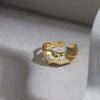 Sterling Silver Ring Korean Design  Zircon Gold Rings