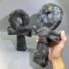large size labradorite anka cross crystal egyptian key of life ankh
