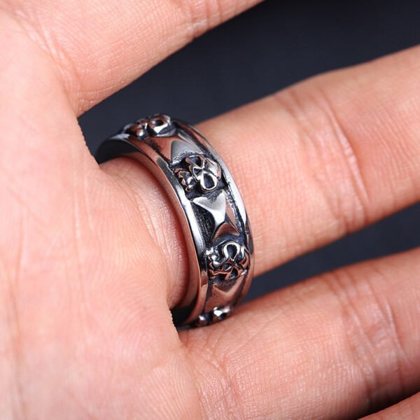 Stainless Steel Gothic Skull Ring Punk Hip Skull Ring