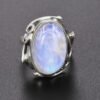 Natural Moonstone rings For Men Women's 925 Sterling Silver Jewelry Ring With Big Stones 11x17MM Oval Gemstones Gifts Wholesale