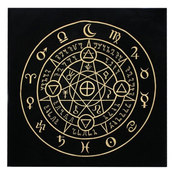 Triple Moon Pentagrams Pagan Altar Cloth Flannel Tarots Cloth