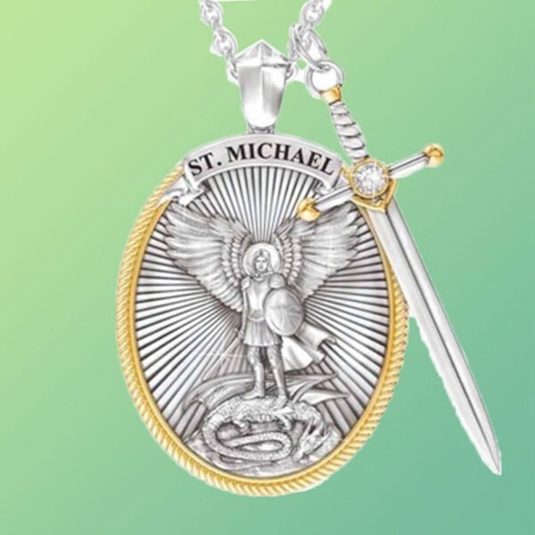 Catholic Patron Saint Pendant Michael St. Michael The Archangel Pendant Necklace Dropshipping In Stock