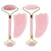 Natural Rose Quartz Gouache Scraper For Face Jade Roller Gua Sha Massage Face Roller Eye Sleeping Mask Anti Wrinkle Beauty Tools