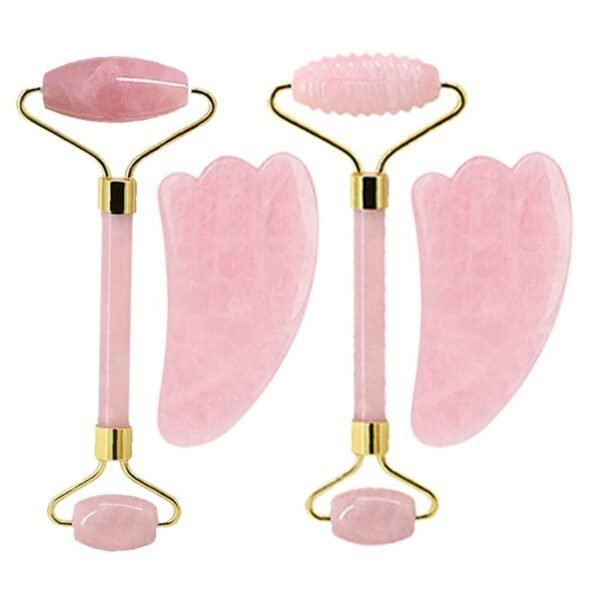 Natural Rose Quartz Gouache Scraper For Face Jade Roller Gua Sha Massage Face Roller Eye Sleeping Mask Anti Wrinkle Beauty Tools