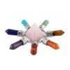 KFT Natural Stone Pyramid 7 Chakra Points Energy Generator Reiki Chakra Healing Crystal Stone Transmitter Jewelry