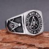 Vintage Knights Templar Freemason Stainless Steel Skull Ring