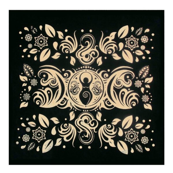 Triple Moon Pentagrams Pagan Altar Cloth Flannel Tarots Cloth