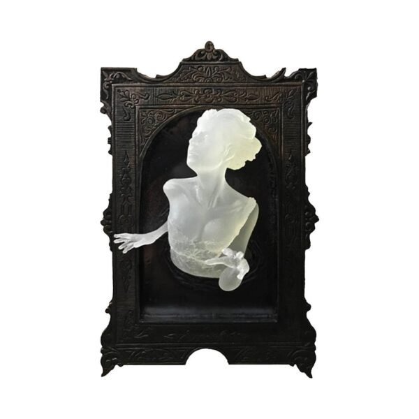 3D Ghost In The Mirror Frame Resin Luminous Wall Stickers Gothic Terror  Wallpaper Decor