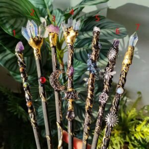 Witch Crystal Wand Amethyst Altar Wand Spells Wizard Wand Magic Wand Princess Wand Fairy Wands Ritual Tool Altar Adornment|
