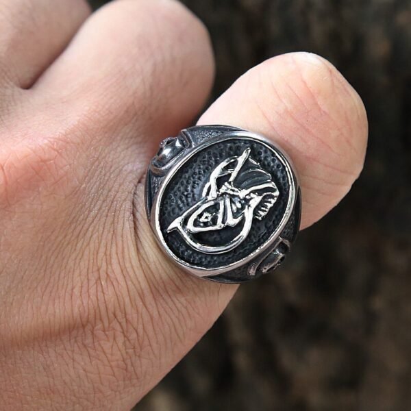 Gothic Death Sickle Skull Ring Men Death Scythe  Biker Ring