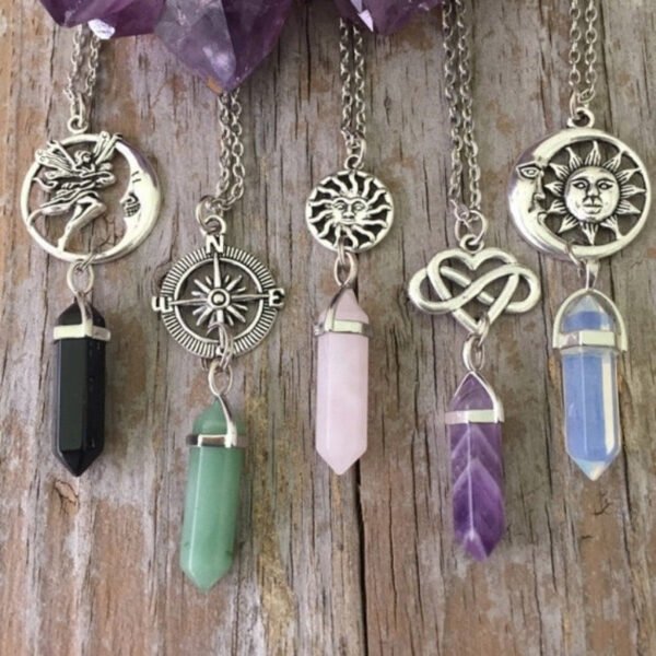Crystals Pendants Necklaces | Amethyst Pendulum Necklace | Chakras Amethysts Necklace - Necklace