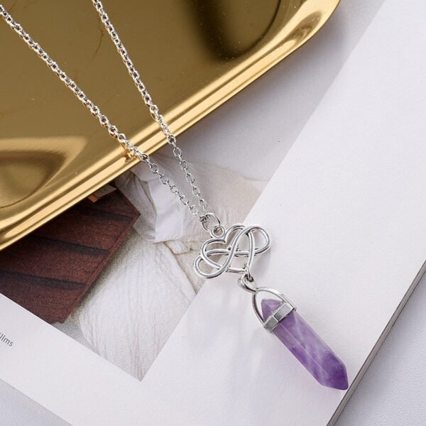 Crystals Pendants Necklaces | Amethyst Pendulum Necklace | Chakras Amethysts Necklace - Necklace