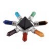 KFT Natural Stone Pyramid 7 Chakra Points Energy Generator Reiki Chakra Healing Crystal Stone Transmitter Jewelry