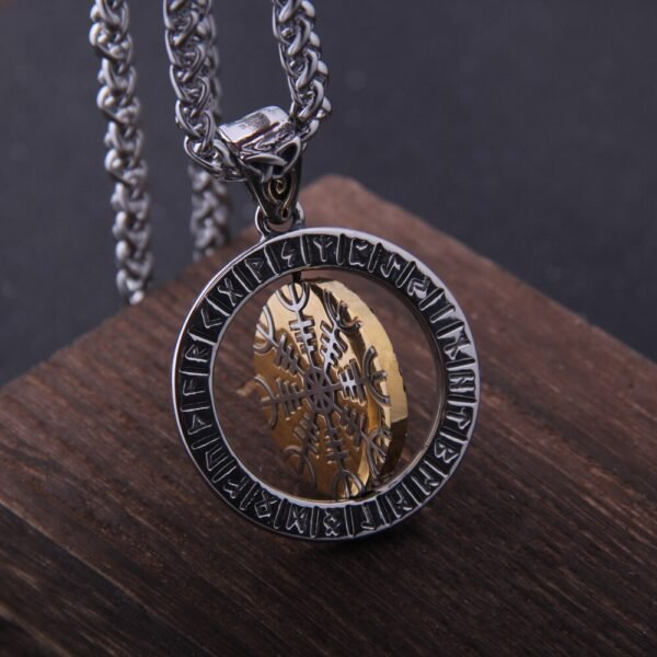 "Helm of Awe" and "Viking Vegvisir" Viking Rune Necklace