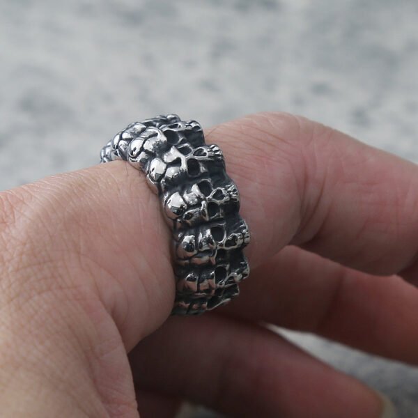 Gothic Ring Retro Skull Men's Ring Large Solid Skeleton Ring