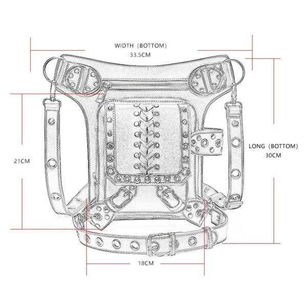 Women Waist Bag Gothic Fanny Packs Motorcycle Hip Leg Bag
