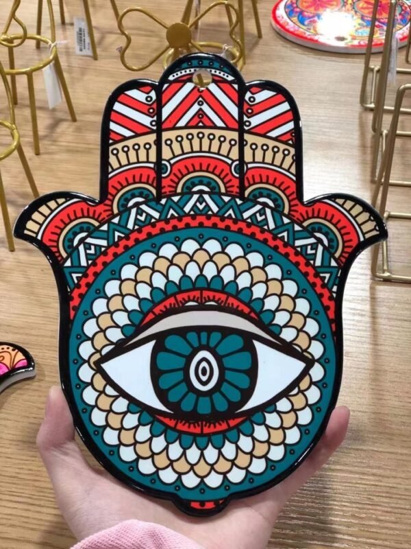 Hamasa hands sugar skulls ceramic coasters with cork base Drinks Absorbent Stone