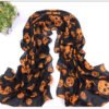 Summer Beach Long Shawl Fahion Skull Print Chiffon Silk Scarf Mulim Hijab