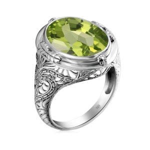 Hf508dd337a8a4fde990c94420817095f1 Sterling Silver Rings Women Chunky Vintage Ring Punk Big Stone Green Peridot Oval Gemstone Ring