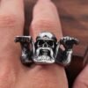 Punk Rock Motorcyclist Skull Ring