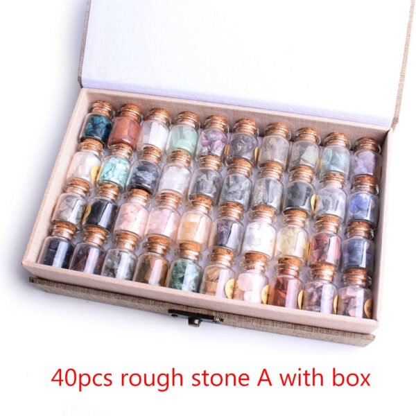 40Pcs Natural Crystal Rockstone Gravel Wishing Bottles