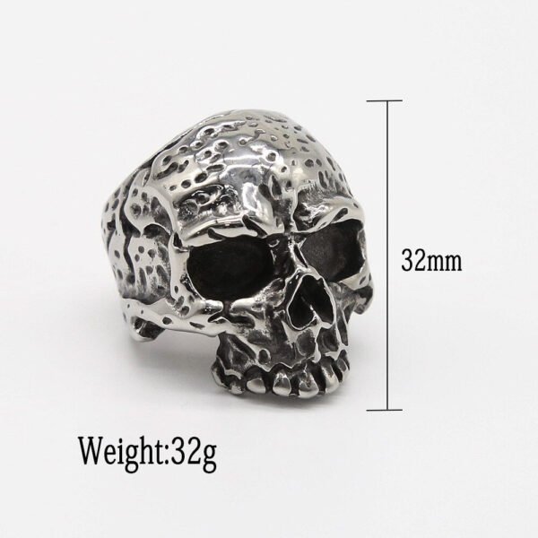 Gothic 316L Stainless Steel Skull Ring