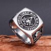 Vintage Knights Templar Freemason Stainless Steel Skull Ring