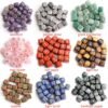 25Pcs Natural Chakra Various Cube Crystals Runes Metal Symbol Fortune-telling Divination Rock Stones
