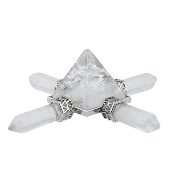 KFT Natural Stone Pyramid 7 Chakra Points Energy Generator Reiki Chakra Healing Crystal Stone Transmitter Jewelry