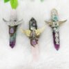 Healing Natural Gemstone Quartz Wand Hand Made Various Material Magic Wand For Gift Tss| |
