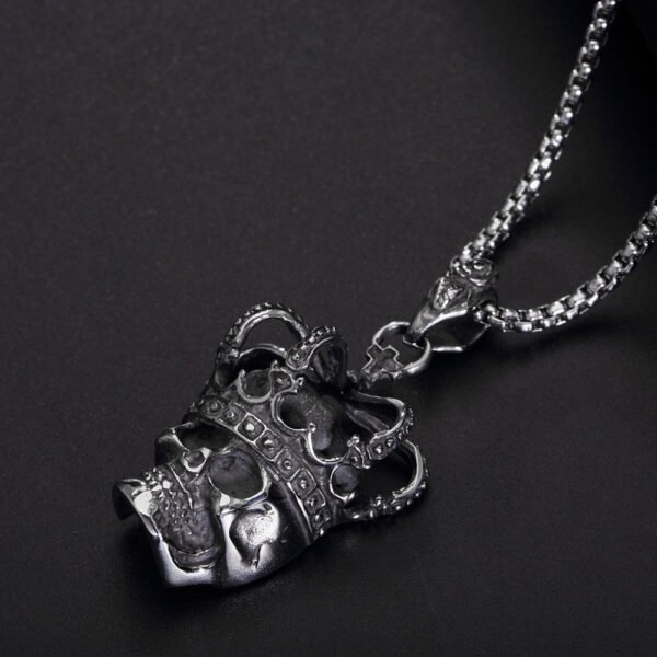 Viking Magic~Hip Hop Punk Casting Stainless Steel Vintage Cross Imperial Crown Skull Pendants Necklaces For Men Jewelry HE056