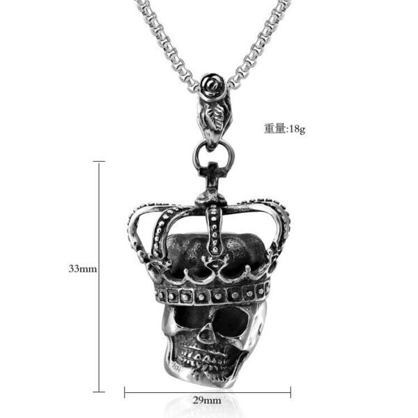 Viking Magic~Hip Hop Punk Casting Stainless Steel Vintage Cross Imperial Crown Skull Pendants Necklaces For Men Jewelry HE056