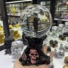 Hip Hop Skull Face Intersect Statue for Crystal Ball Base Stand Resin Sculpture Figurines Display Home Ornament for 7-9cm Sphere
