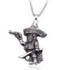 Skeleton Mexican Skull Head Necklace Bloodshed Death Evi Eyes Angel Big Long Chain Men Necklaces