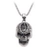 Skeleton Mexican Skull Head Necklace Bloodshed Death Evi Eyes Angel Big Long Chain Men Necklaces
