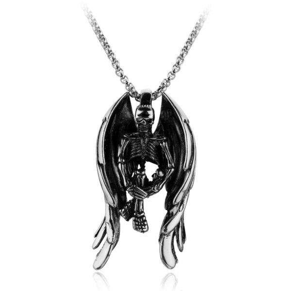 Skeleton Mexican Skull Head Necklace Bloodshed Death Evi Eyes Angel Big Long Chain Men Necklaces
