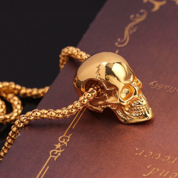 Skeleton Mexican Skull Head Necklace Bloodshed Death Evi Eyes Angel Big Long Chain Men Necklaces