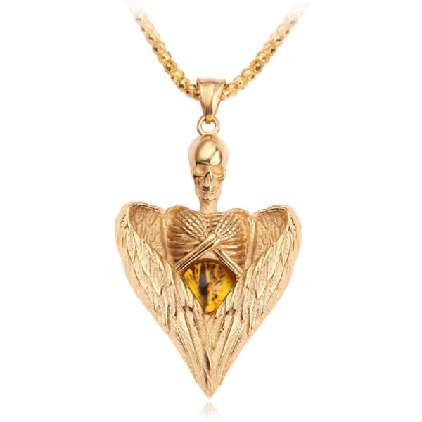 Skeleton Mexican Skull Head Necklace Bloodshed Death Evi Eyes Angel Big Long Chain Men Necklaces