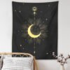 Hippie  Evil Eyes Tapestry Moon Phase Psychedelic Carpet Hanging Wall Tapestries Tarot Ouija Fatima Hand Boho Home Decor