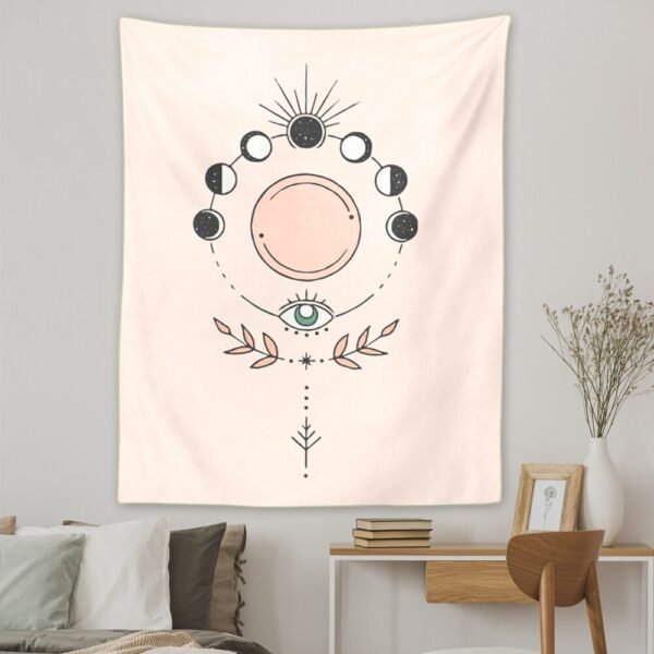 Hippie  Evil Eyes Tapestry Moon Phase Psychedelic Carpet Hanging Wall Tapestries Tarot Ouija Fatima Hand Boho Home Decor