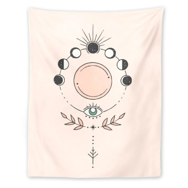 Hippie  Evil Eyes Tapestry Moon Phase Psychedelic Carpet Hanging Wall Tapestries Tarot Ouija Fatima Hand Boho Home Decor