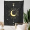 Hippie  Evil Eyes Tapestry Moon Phase Psychedelic Carpet Hanging Wall Tapestries Tarot Ouija Fatima Hand Boho Home Decor
