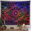 Hippie Mandala Sun and Moon Maditation Tapestry Wall Hanging Indian Golden Burning Sun Stars Psychedelic Popular tapestries